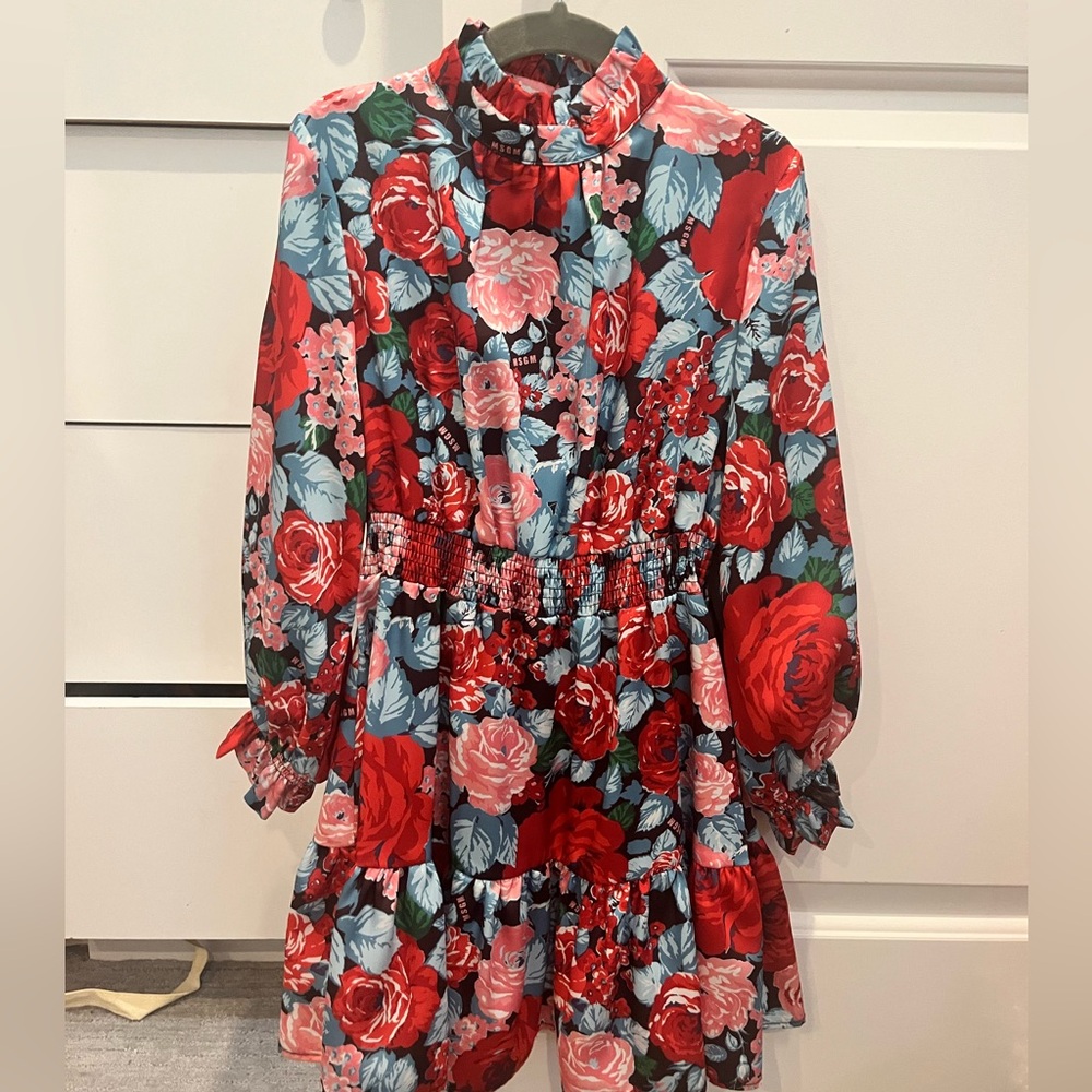 MSGM Brand New girls Floral Long Sleeve Dress